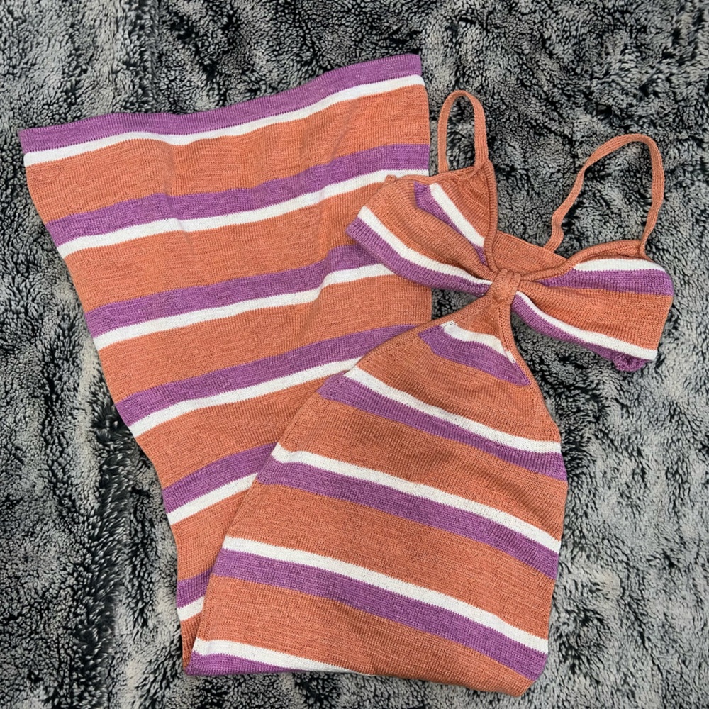 striped maxi dress